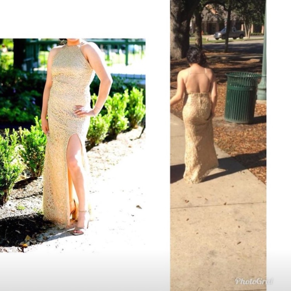 Gold prom dress